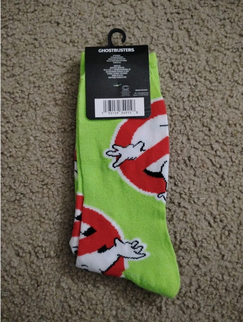 Ghostbusters Slimer Green Crew Socks